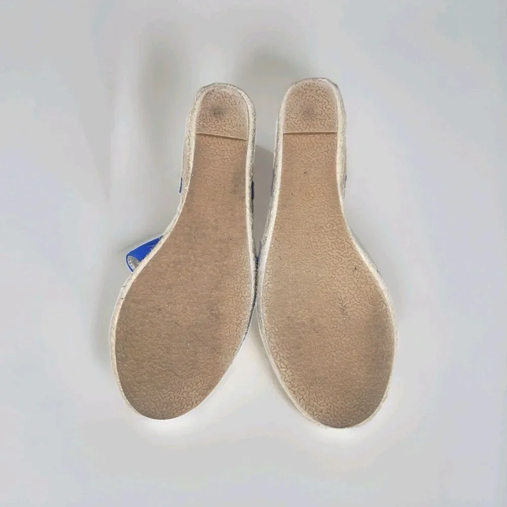 Allegra K Royal Blue Suede Wedge Sandals Sz. 9 💙
